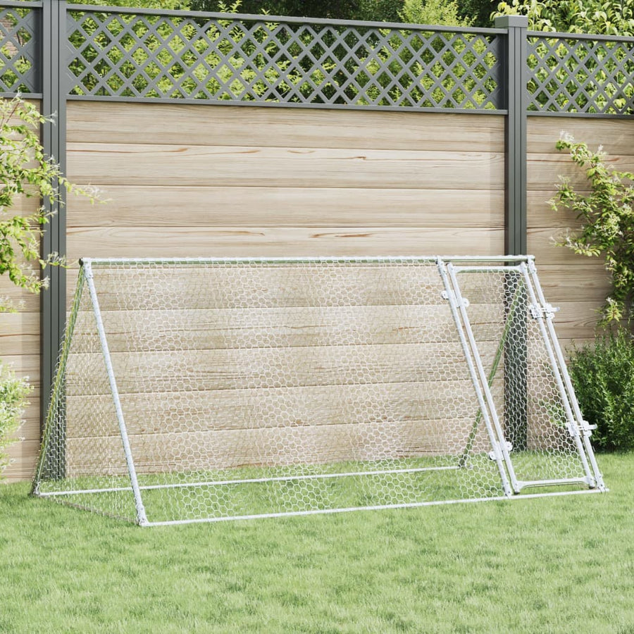 Kippenhok 200X105X91 Cm Gegalvaniseerd Staal Zilverkleurig