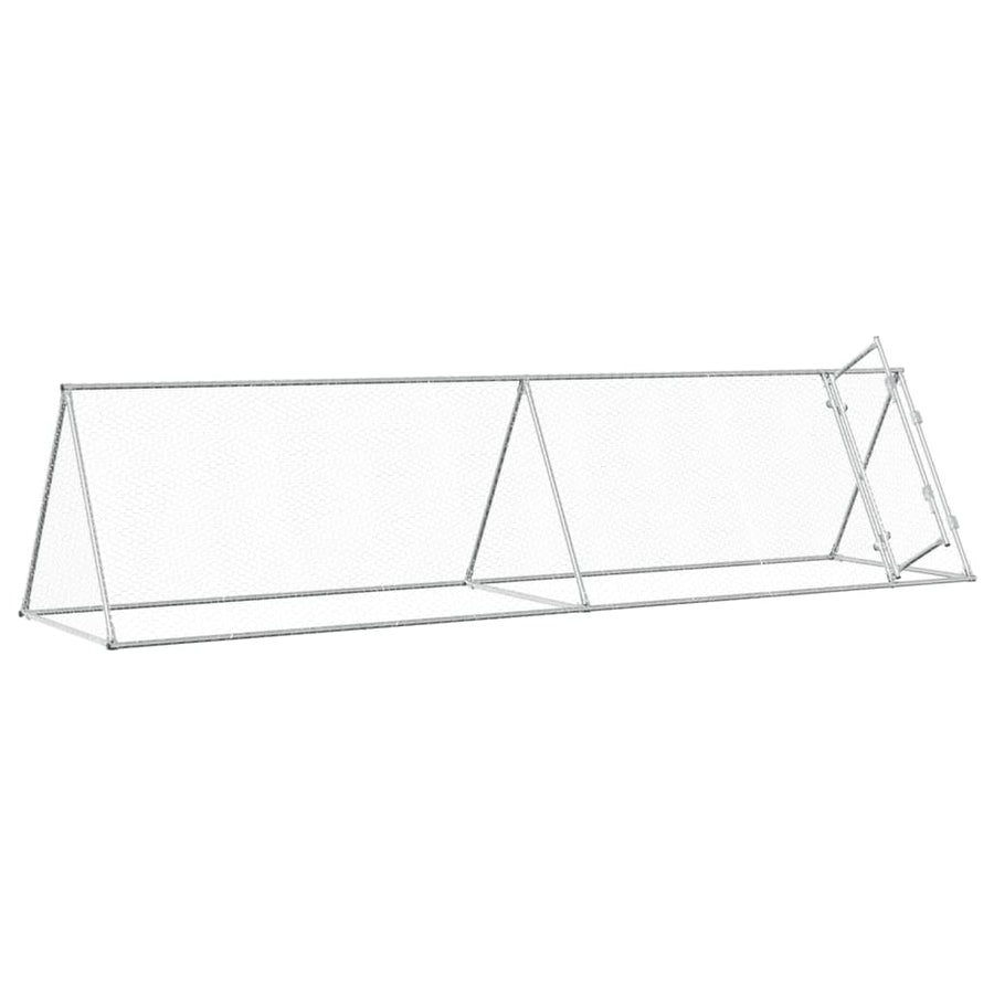 Kippenhok 400X105X91 Cm Gegalvaniseerd Staal Zilverkleurig