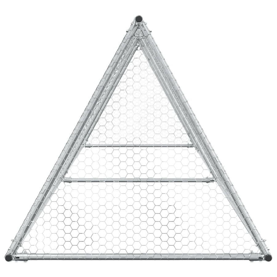 Kippenhok 400X105X91 Cm Gegalvaniseerd Staal Zilverkleurig