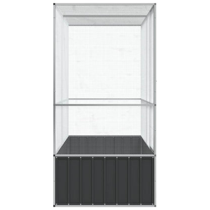 Volière 210,5X107X212 M Staal Zilverkleurig 210.5 x 107 x 212 cm