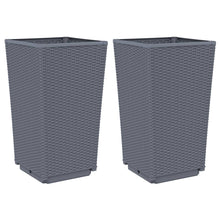 Plantenbakken 2 St 32,5X32,5X57 Cm Polypropeen Grijs