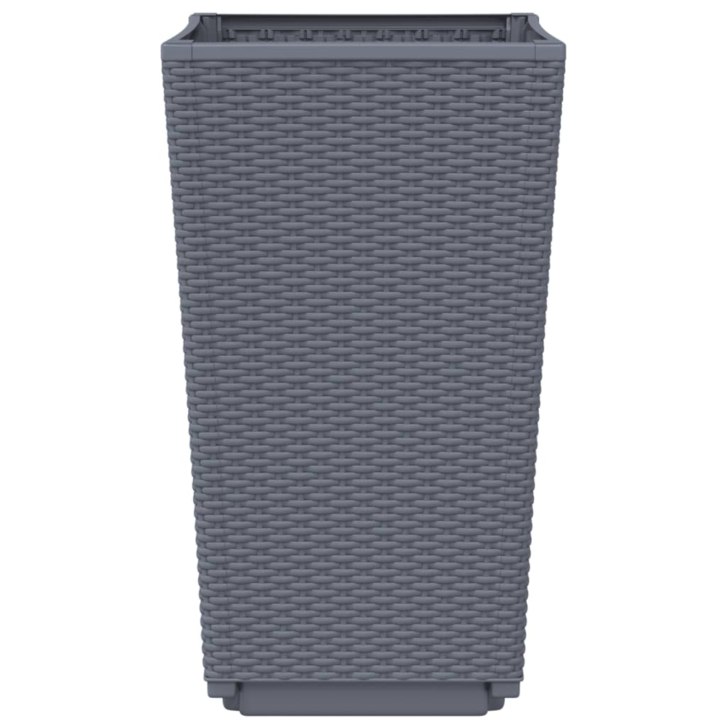 Plantenbakken 2 St 32,5X32,5X57 Cm Polypropeen Grijs