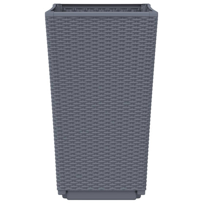 Plantenbakken 2 St 32,5X32,5X57 Cm Polypropeen Grijs