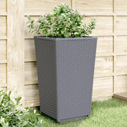 Plantenbakken 2 st 32,5x32,5x57 cm polypropeen blauwgrijs