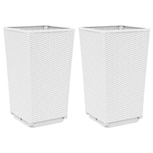 Plantenbakken 2 St 32,5X32,5X57 Cm Polypropeen Wit
