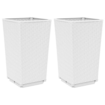 Plantenbakken 2 St 32,5X32,5X57 Cm Polypropeen Wit
