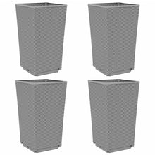 Plantenbakken 4 St 32,5X32,5X57 Cm Polypropeen Lichtgrijs