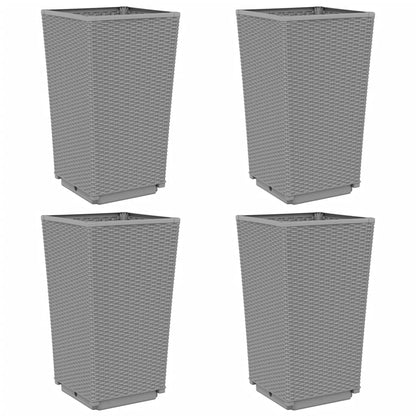 Plantenbakken 4 St 32,5X32,5X57 Cm Polypropeen Lichtgrijs