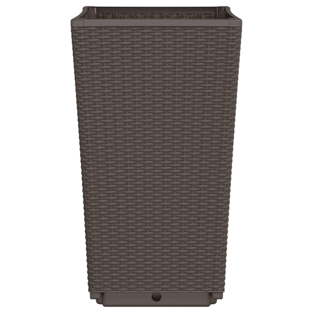 Plantenbakken 4 St 32,5X32,5X57 Cm Polypropeen Bruin