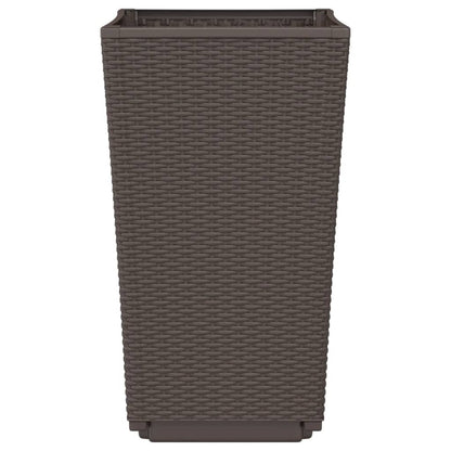 Plantenbakken 4 St 32,5X32,5X57 Cm Polypropeen Bruin