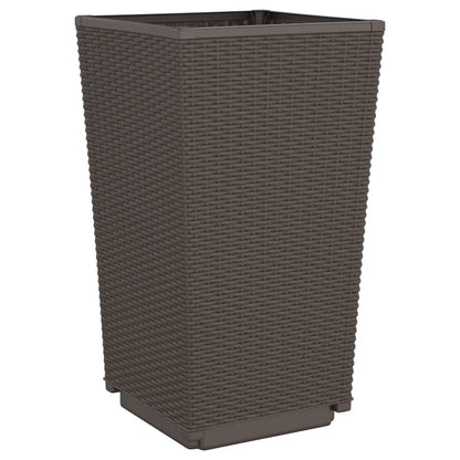 Plantenbakken 4 St 32,5X32,5X57 Cm Polypropeen Bruin