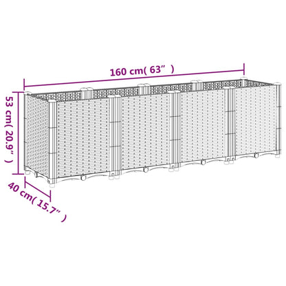 Plantenbak 160X40X53 Cm Polypropeen Bruin