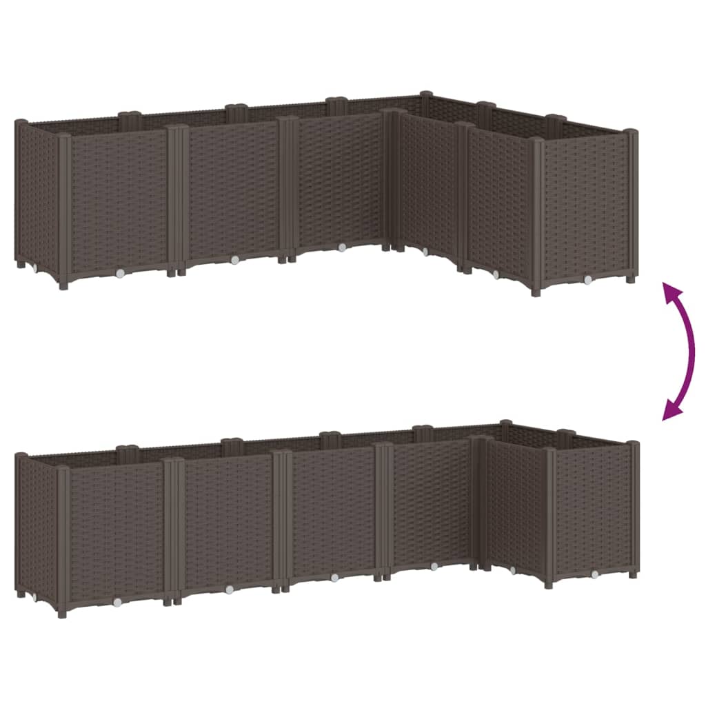 Plantenbak 160X120X53 Cm Polypropeen Bruin