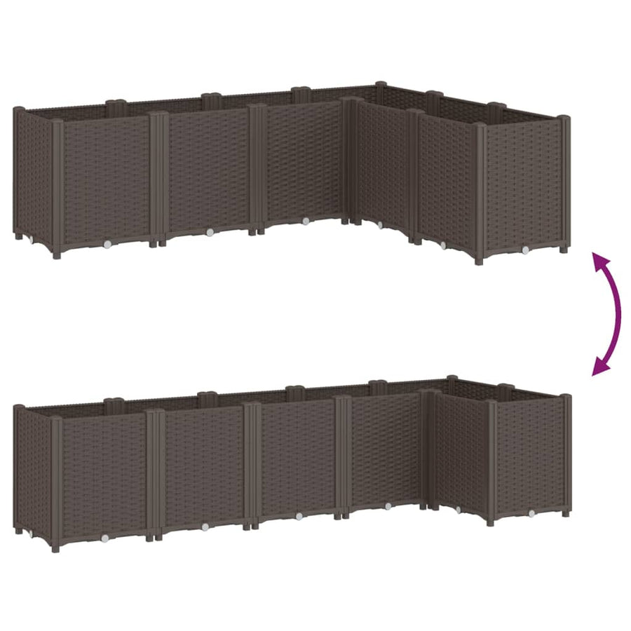 Plantenbak 160X120X53 Cm Polypropeen Bruin