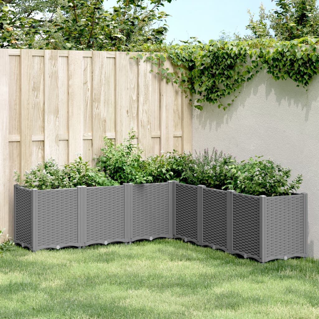 Plantenbak 160X160X53 Cm Polypropeen Lichtgrijs Groen