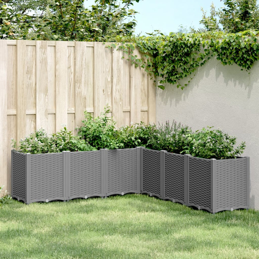 Plantenbak 160X160X53 Cm Polypropeen Lichtgrijs Groen