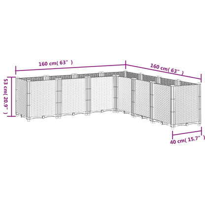 Plantenbak 160X160X53 Cm Polypropeen Wit