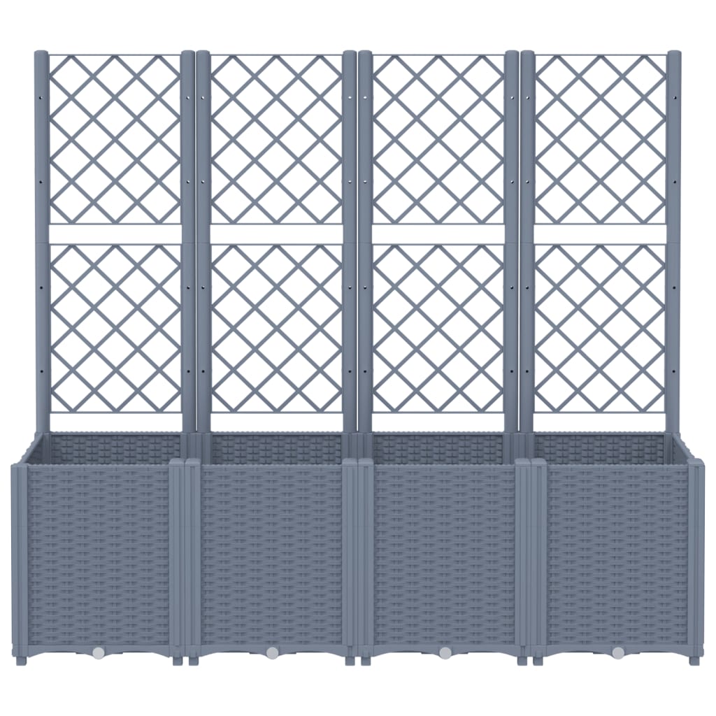 Plantenbak Met Latwerk 160X40X140 Cm Polypropeen Grijs