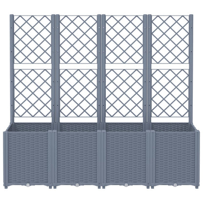 Plantenbak Met Latwerk 160X40X140 Cm Polypropeen Grijs