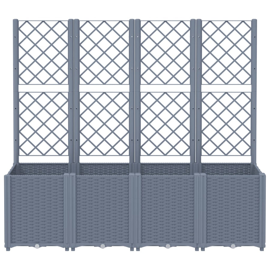 Plantenbak Met Latwerk 160X40X140 Cm Polypropeen Grijs