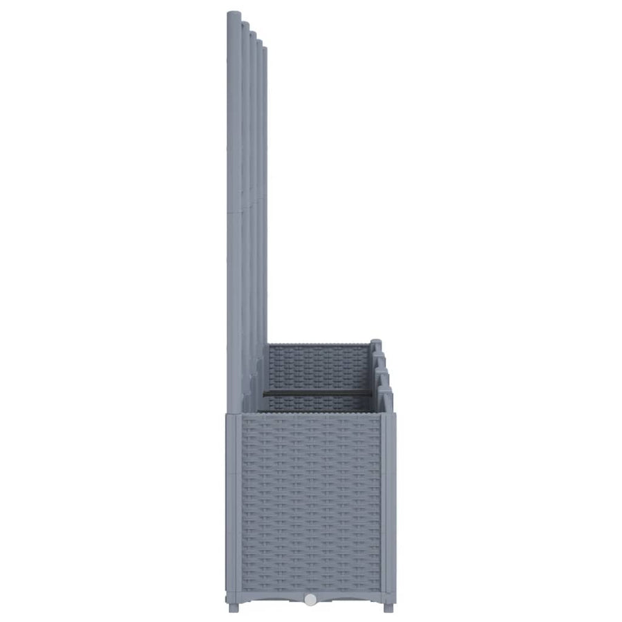 Plantenbak Met Latwerk 160X40X140 Cm Polypropeen Grijs