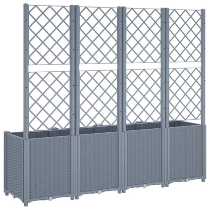 Plantenbak Met Latwerk 160X40X140 Cm Polypropeen Grijs