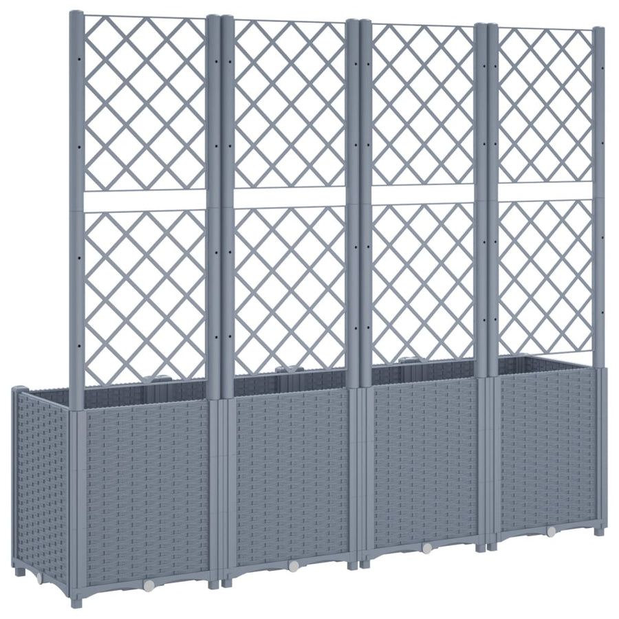 Plantenbak Met Latwerk 160X40X140 Cm Polypropeen Grijs