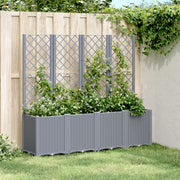Plantenbak met latwerk 160x40x140 cm blauwgrijs polypropeen