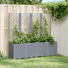 Plantenbak Met Latwerk 160X40X140 Cm Polypropeen Grijs