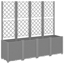 Plantenbak Met Latwerk 160X40X140 Cm Polypropeen Lichtgrijs Blauw