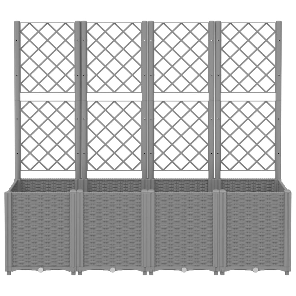 Plantenbak Met Latwerk 160X40X140 Cm Polypropeen Lichtgrijs Blauw
