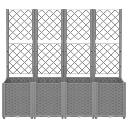 Plantenbak Met Latwerk 160X40X140 Cm Polypropeen Lichtgrijs Blauw