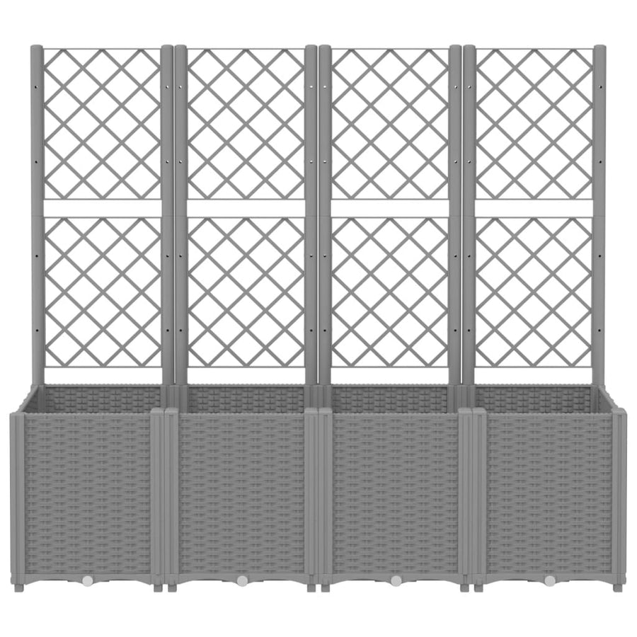 Plantenbak Met Latwerk 160X40X140 Cm Polypropeen Lichtgrijs Blauw