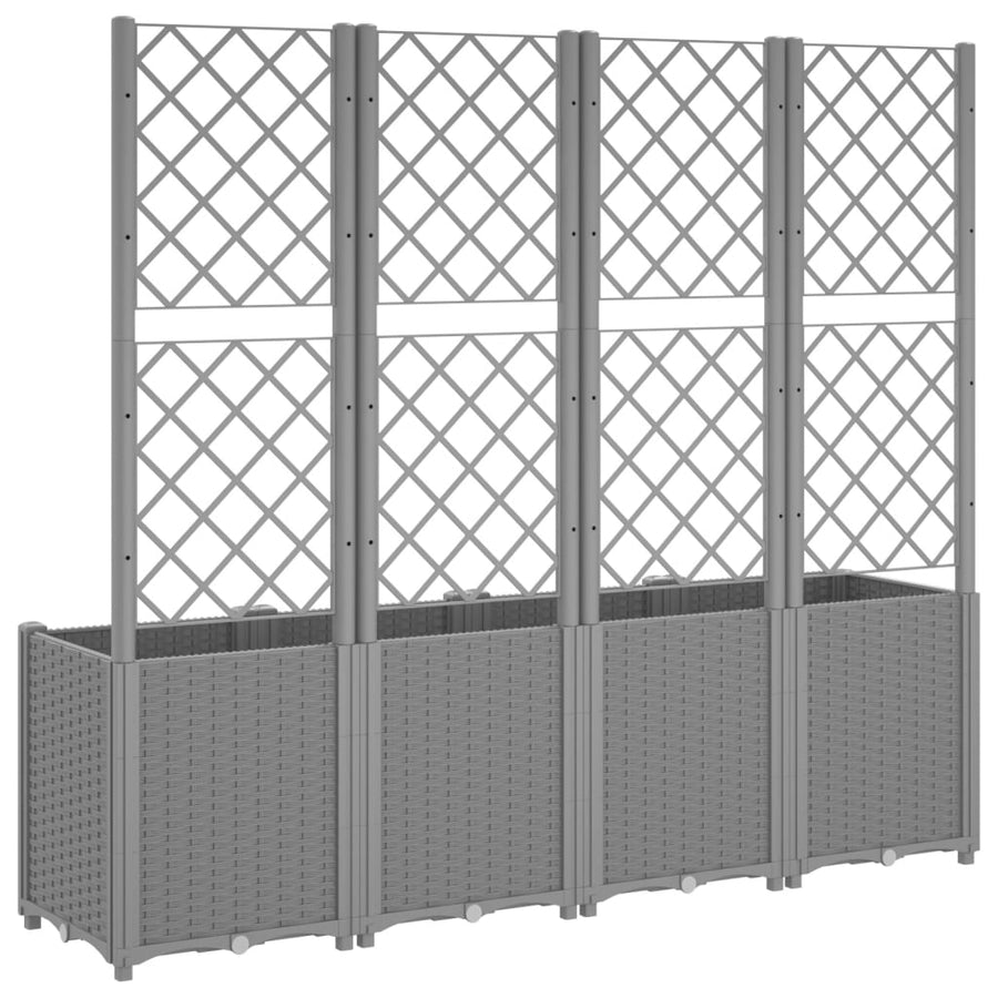 Plantenbak Met Latwerk 160X40X140 Cm Polypropeen Lichtgrijs Blauw