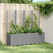 Plantenbak Met Latwerk 160X40X140 Cm Polypropeen Lichtgrijs Blauw
