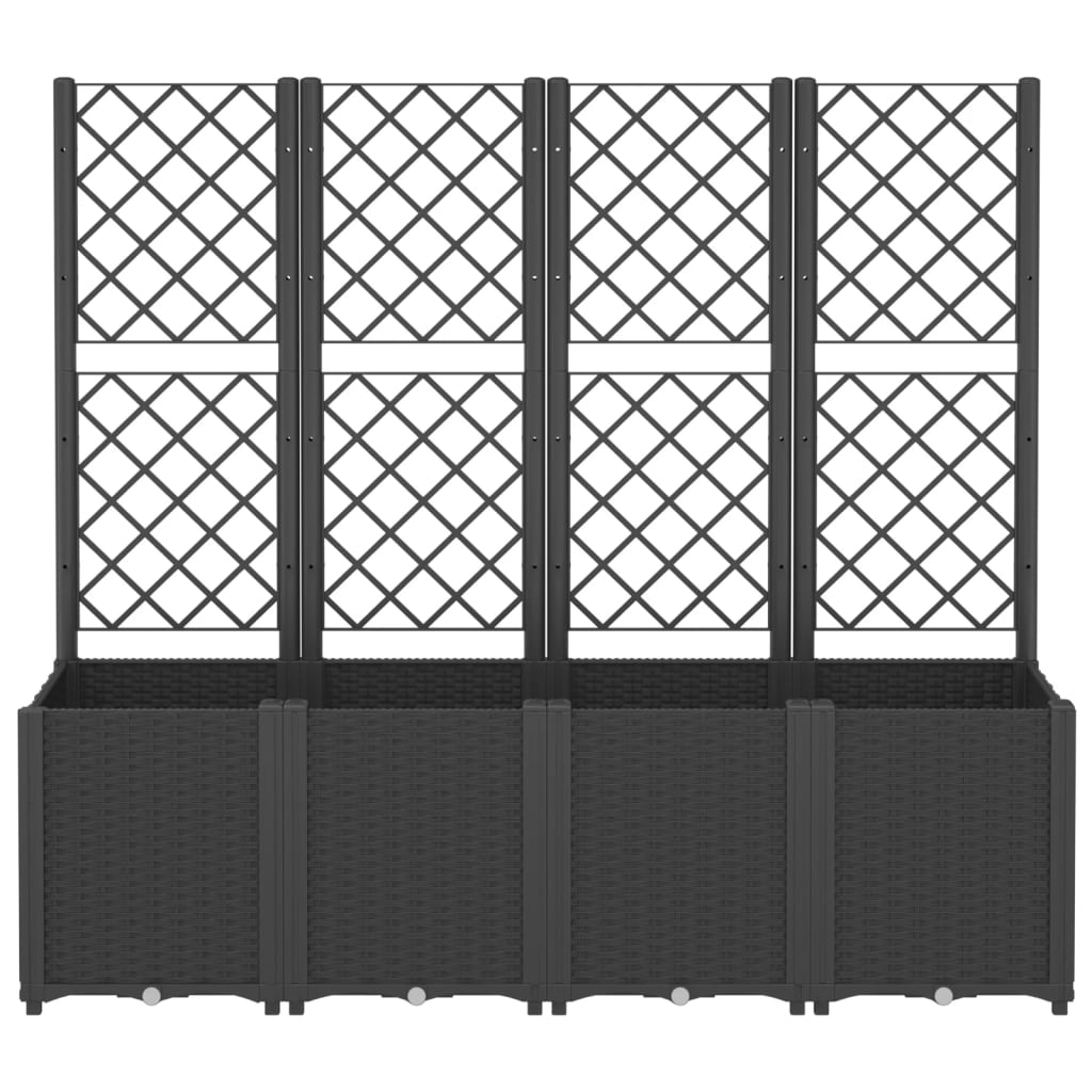 Plantenbak Met Latwerk 160X40X140 Cm Polypropeen Zwart Groen