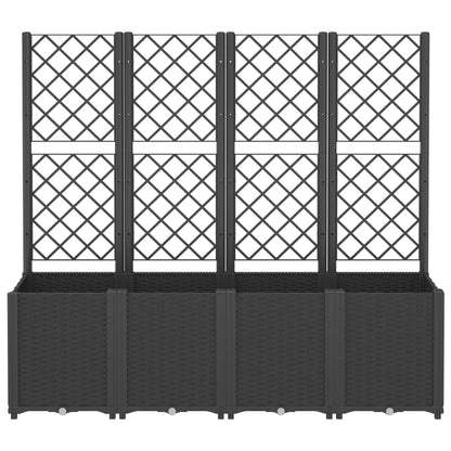 Plantenbak Met Latwerk 160X40X140 Cm Polypropeen Zwart Groen