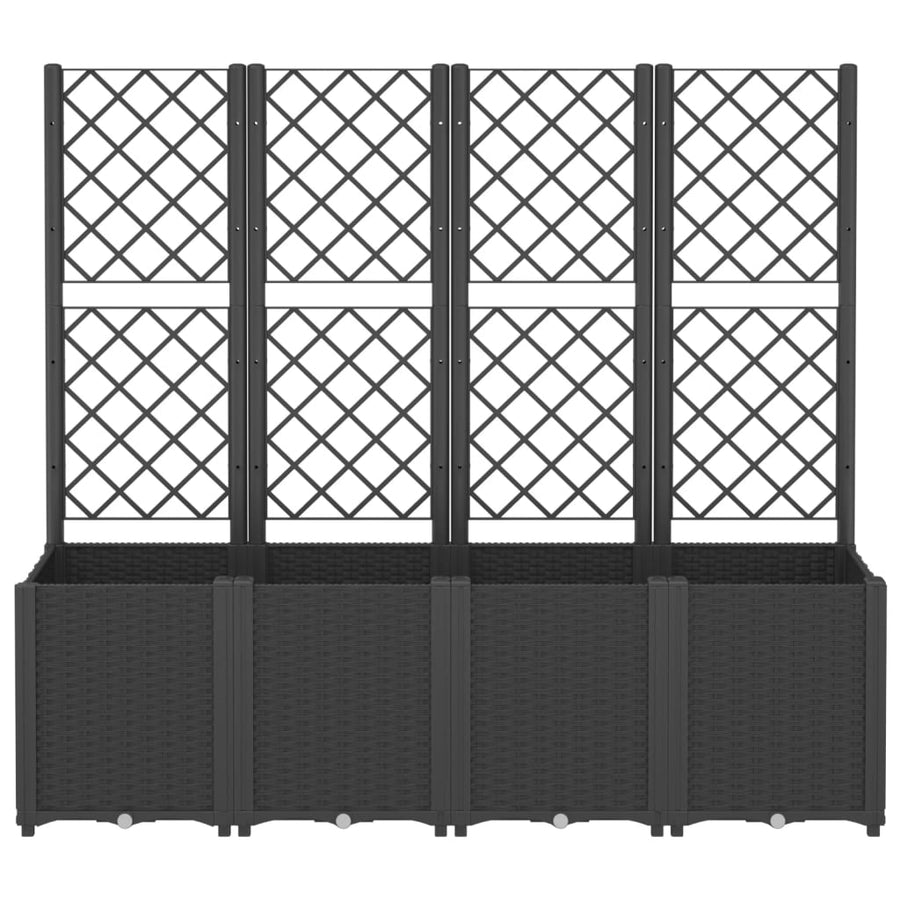 Plantenbak Met Latwerk 160X40X140 Cm Polypropeen Zwart Groen