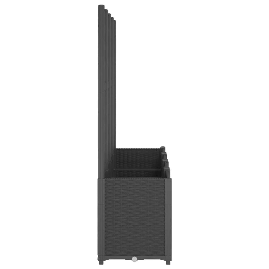 Plantenbak Met Latwerk 160X40X140 Cm Polypropeen Zwart Groen