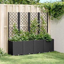 Plantenbak Met Latwerk 160X40X140 Cm Polypropeen Zwart Groen