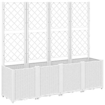 Plantenbak Met Latwerk 160X40X140 Cm Polypropeen Wit