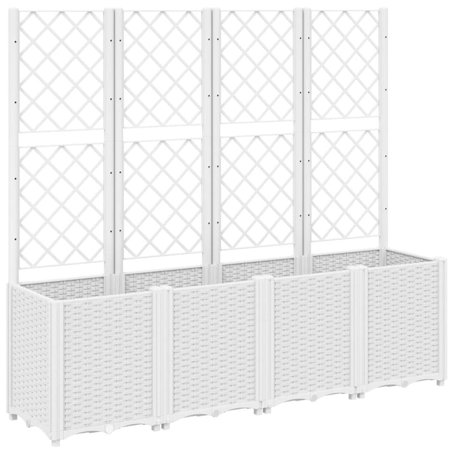 Plantenbak Met Latwerk 160X40X140 Cm Polypropeen Wit