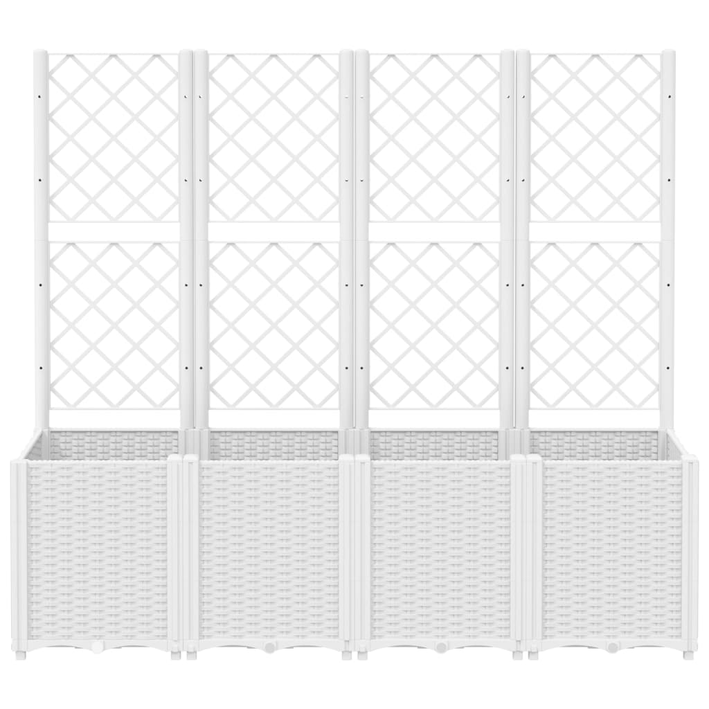 Plantenbak Met Latwerk 160X40X140 Cm Polypropeen Wit