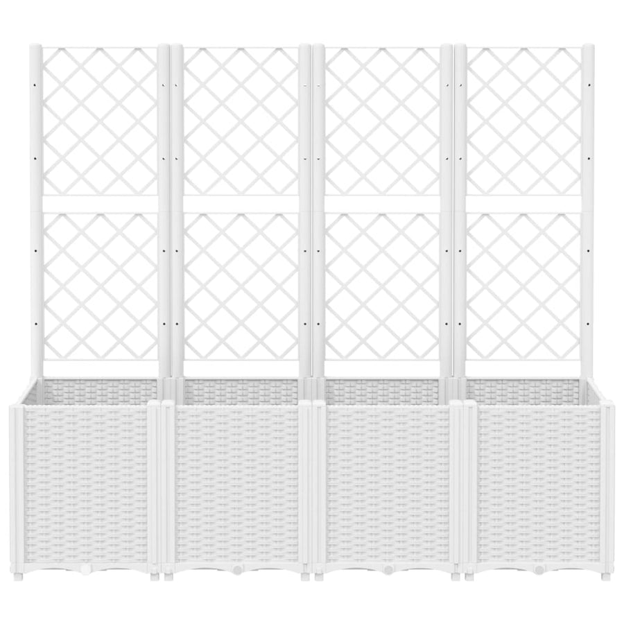 Plantenbak Met Latwerk 160X40X140 Cm Polypropeen Wit