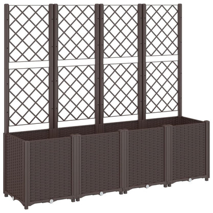 Plantenbak Met Latwerk 160X40X140 Cm Polypropeen Bruin