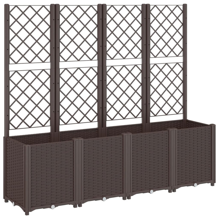 Plantenbak Met Latwerk 160X40X140 Cm Polypropeen Bruin