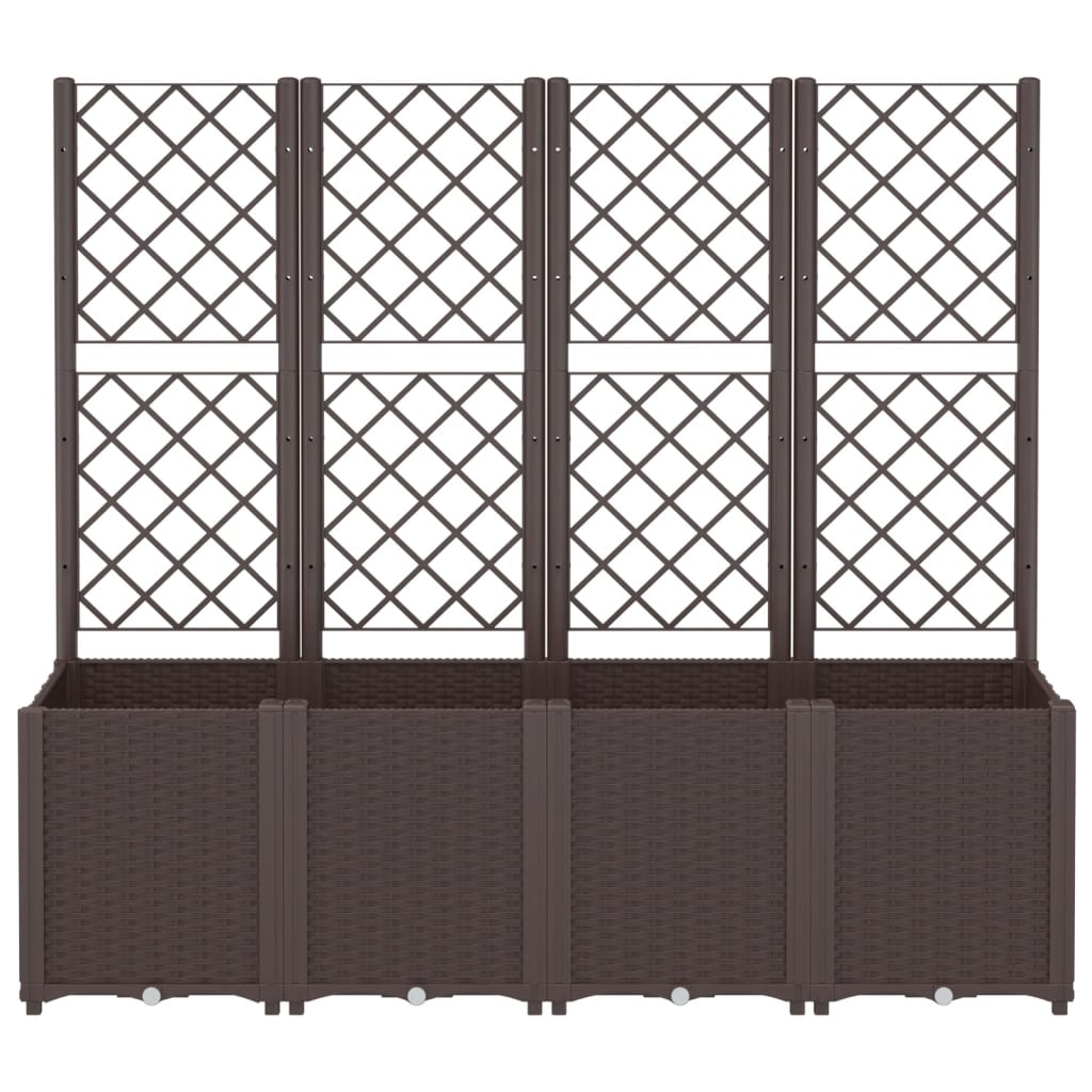 Plantenbak Met Latwerk 160X40X140 Cm Polypropeen Bruin