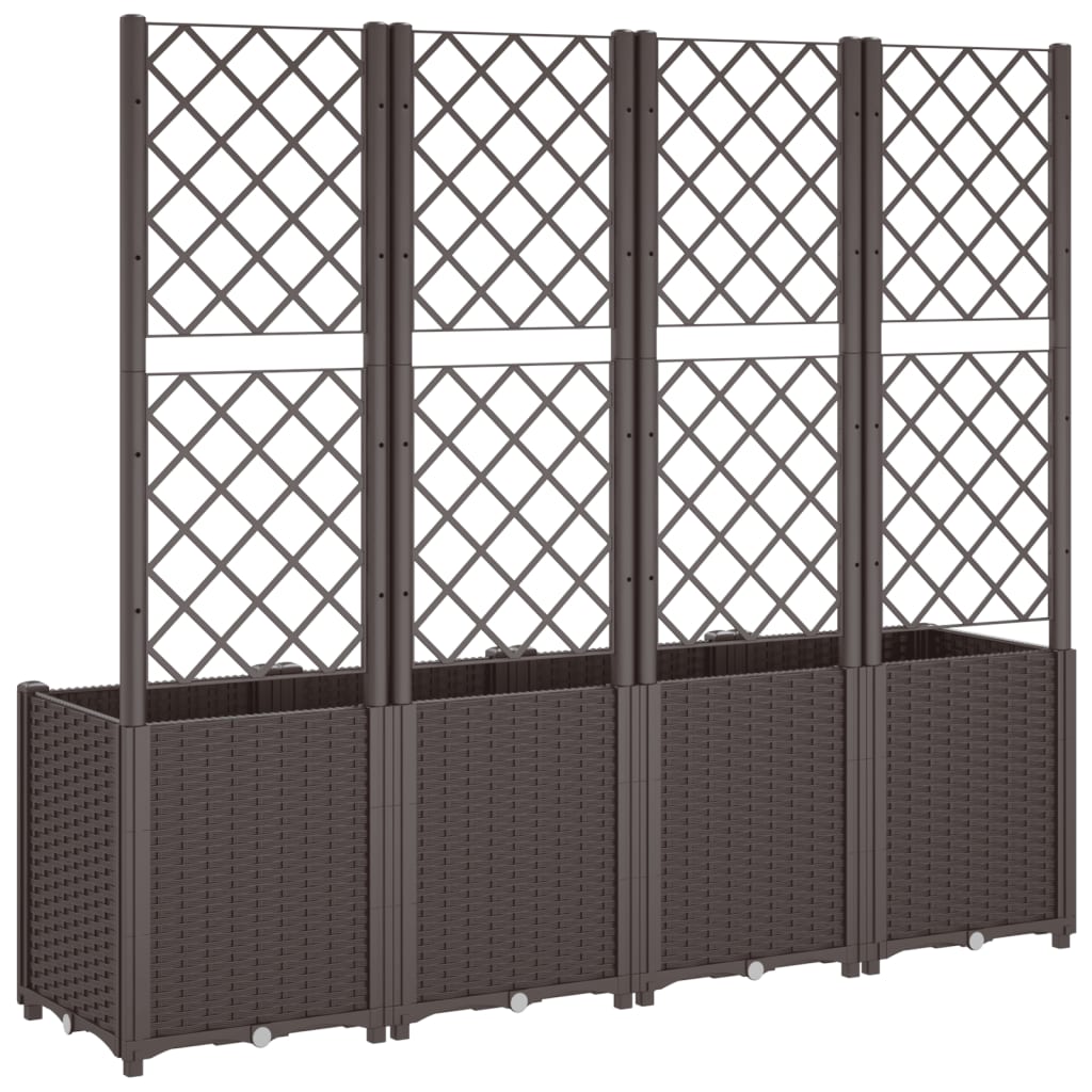 Plantenbak Met Latwerk 160X40X140 Cm Polypropeen Bruin