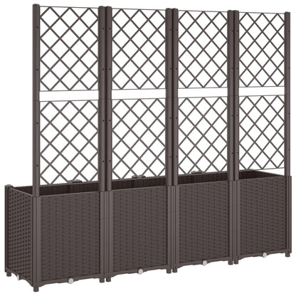 Plantenbak Met Latwerk 160X40X140 Cm Polypropeen Bruin