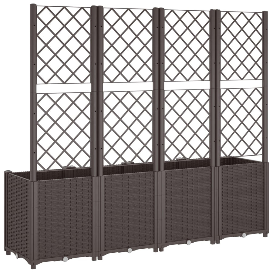 Plantenbak Met Latwerk 160X40X140 Cm Polypropeen Bruin